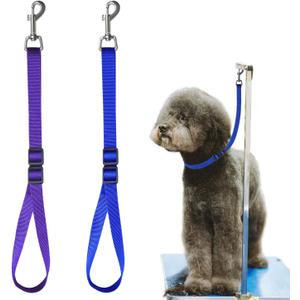 Pet Dog Grooming Loops,2 Pack Adjustable Nylon Restraint Noose Loop, Pet Grooming Arm Accessories Fixed Dog Bathing Safety Tether Straps for Pet Grooming Table Bathtub (Style 2)