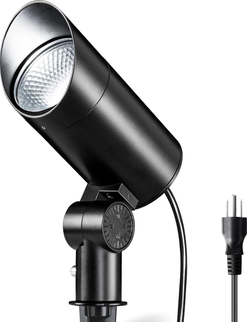 SUNVIE 30W LED Spot Lights Outdoor 5000K Daylight Flag Pole Light 120V Plug in Spotlight Outdoor with US 3-Plug Waterproof Flag Lights Outdoor Ultra Bright Landscape Spotlights for Palm Tree Statue (1 Pack-Standard)