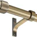 Long Curtain Rods for Windows 72 to 144", 1-Inch Antique Bronze Blackout Curtain Rods with Aluminum Brackets and End Cap Finials, Adjustable Drapery Rods for Sliding Glass Door/Bedroom/Kitchen Etc.