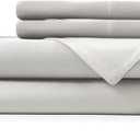 Hotel Sheets Direct 4 Piece Bed Sheet Set Queen Size, 100% Viscose Derived from Bamboo Sheets Set with 2 Pillowcases, Cooling & Breathable Luxury Bedding, Moisture-Wicking & Silky Soft, Light Gray
