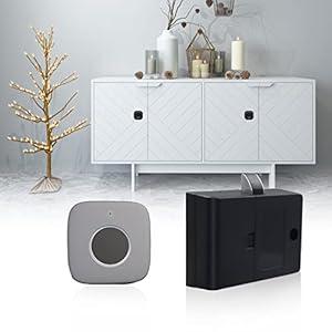 Fingerprint Cabinet Lock, Smart Biometric Cabinet Lock, Keyless Hidden File Drawer Wardrobe Lock, Child Safety Electric Fingerprint Lock, DIY Wooden Furniture Privacy Lock for Home Office, Silver