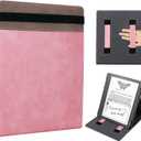 WALNEW Flip Case for 10.2-inch Kindle Scribe 2024/2022 Released, Two Hand Straps and Vertical Multi-Viewing Stand Cover with Auto Wake/Sleep for 10.2 Amazon Kindle Scribe E-Reader (Rosegold)