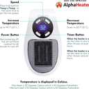 Vital Heater for Indoor Use Small Plug In Vital Heat Portable Electric Space Heaters of Indoor Use with LED Display Energy Efficient 400W Wall Outlet Adjustable Thermostat, Timer, Safe