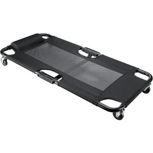 WORKPRO Foldable Mesh Creeper, 40-Inch Automotive Creeper with Padded Headrest and 4 Caster Wheels, 350 Lbs Capacity Rolling Garage Creeper, Black