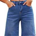 Utyful Jean Bermuda Shorts for Women High Waisted Trendy Long Stretchy Denim Shorts Knee Length Casual Summer Jorts, Size: M