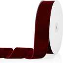 1.5" X 20 Yards Burgundy Velvet Ribbon for Christmas Tree Wreath Vintage Decoration Handmade Crafts Ornaments Gift Wrapping and Bow Making