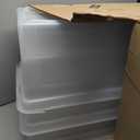 IRIS USA 3-Pack 35 Qt. Letter/Legal File Box with Lid, Clear/Blue