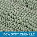 H.VERSAILTEX Bath Rugs for Bathroom Non Slip Bath Mats Extra Thick Chenille Striped Rug 20" x 32" Absorbent Non Skid Fluffy Soft Shaggy Washable Dry Fast Plush Mat for Indoor, Bath Room, Tub - Sage