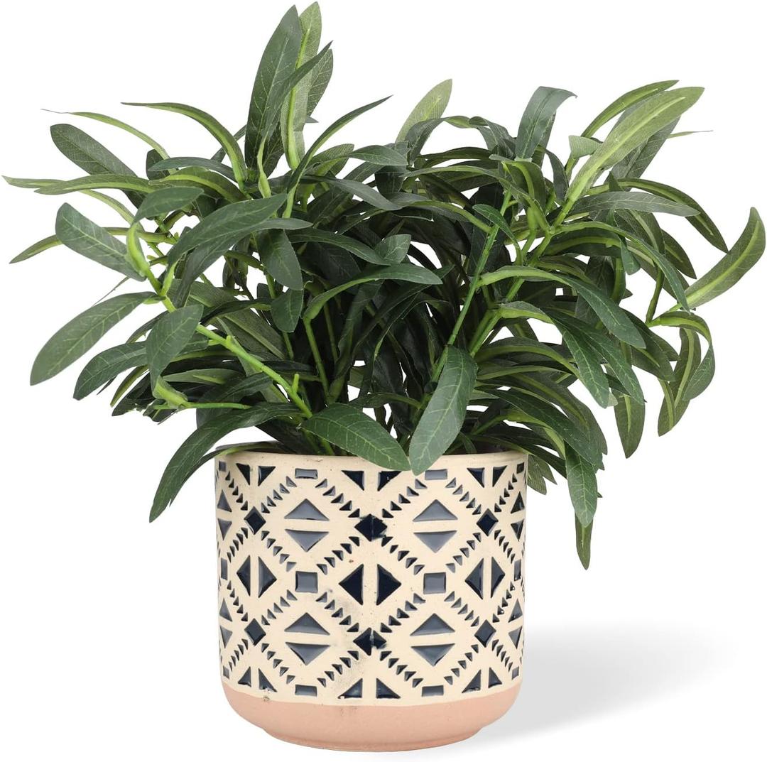 Ceramic Planter 4 Inch Plant Pots Indoor Outdoor Succulent Plant Pot Flower Pots Mid-Century Planter Ceramic Pot (Rhombus)