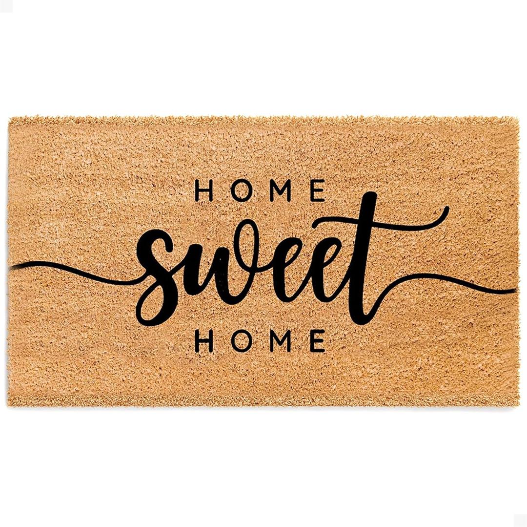 THEODORE MAGNUS Door Mat - Welcome Mat for Front Door with Non-Slip Backing - Durable Coir Doormat - Perfect for Outside Entrance and Entryway Matt - Outdoor/Indoor - Sweet Home - 17" x 30" (1'5" x 2'6" (Rectangular))