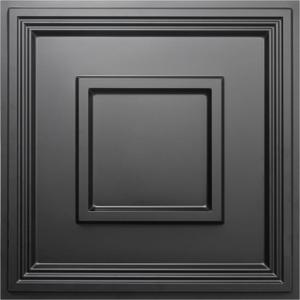 STICKGOO Black Drop Ceiling Tile 2ft x 2ft, Ceiling Panel High-Grade PVC Coverings 24 x 24in - 12 Pack Cover 48 Sq. Ft (24"x24")