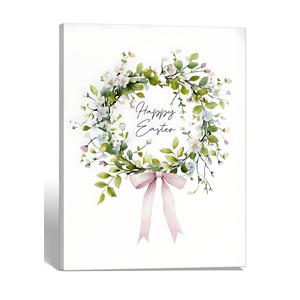 Framed Botanical Wreath Wall Art Canvas Print Farmhouse Decor 16x24 Inch