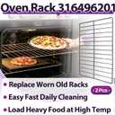 2 Pcs 316496201 316496202 Oven Rack Compatible with Frigidaire