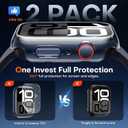 3 x TAURI 2 Pack Hard Case for Apple Watch Series 11/10 46mm Screen Protector