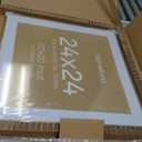 Homeforia 24x24 Picture Frame Bronze, High End Metal 24 x 24 Large Square Poster Frames with Mat 20 by 20 inch Photo, 24by24 Thin Brass Frames Matted to 20x20 Print, Tempered Glass, Wall Kit, Set of 1