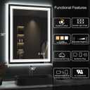 Lighted Mirror, 30x36 Inch Gradient Front and Backlit LED Mirror, 3 Colors Dimmable CRI>90 Double Lights, IP54 Enhanced Anti-Fog, Hanging Plates Wall Mount LED Bathroom Mirror