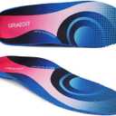 2 x Plantar Fasciitis Insoles for Men Women,High Arch Support for Pain Relief,Inserts Orthotic for Flat Feet Absorbing Inserts Standing All Day,Insoles for Work Boots M4-4.5/W6-6.5 (Red)