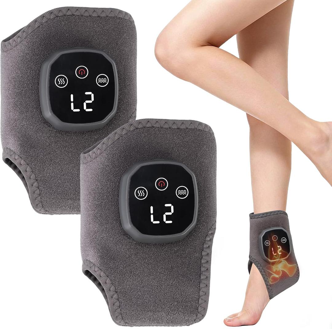 Triple Method Foot Renew 2-in-1 Warming Ankle Massager for Pain Relief  3 Modes & 5 Heat Levels Foot & Ankle Massager, Portable for Home/Travel