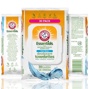 ARM&HAMMER Clear Water Deodorant Towelettes,30Pack
