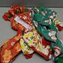 XPUDAC 4 Pieces Dog Christmas Pajamas Santa Claus Pet Clothes Cute Dog Pajamas Costumes for Small Dogs Red Green X-Large (X-Large(Chest-20.8" Back-16" Neck-12"))