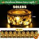 6 FT Christmas Norfolk Pine Garland Real Touch Artificial Greenery Garland Faux Pine Garlands for Mantel Fireplace Table Stairs Indoor Outdoor Christmas Decor, Bonus Gold Ribbon with LED Lights