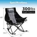 Swonder Oversized Rocking Camping Chair with Innovative 2-in-1 Removable Seat Cushion for All Seasons, Fully Padded Folding Outdoor Chair with Headrest and Carry Bag