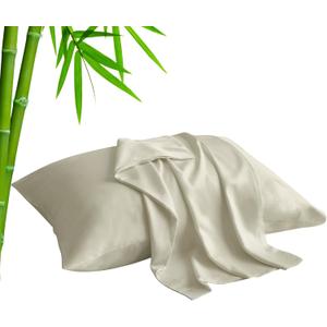 BEDELITE Standard Pillow Cases Set of 2, Rayon Derived from Bamboo, Cooling Pillow Cases for Hot Sleepers & Night Sweats, Breathable Silky Soft Envelope Pillowcases(Linen, 20"x26")