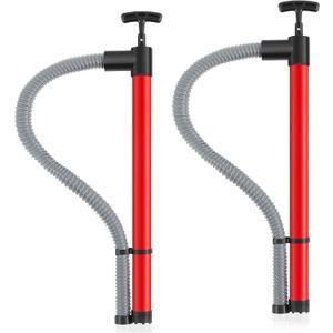 24" X 32" 2 Pcs Hand Bilge Pump with Hose, Portable Manual Water Pumps for Boats, Kayak, Canoe, Dinghy, Heavy Duty Hand Pump Siphon for Marine, Pool, Inflatable Trampoline (Red)