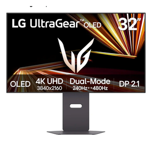 LG 32GX870A-B 32-inch Ultragear 4K UHD (3840 x 2160) OLED Gaming Monitor, Dual-Mode, 240Hz, 0.03ms, NVIDIA, AMD FreeSync Premium Pro, VESA DisplayHDR True Black 400, USB Type-C, DP2.1
