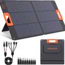 100W Solar Panel,N-Type 16BB Portable Solar Panels for Power Station,Foladable Solar Panel,QC3.0 USB-A &Type-C,25% High Efficiency,IP68,ETFE Integrated Design for Outdoor Camping,Off Grid