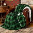 Green Christmas Electric Heated Blanket 62"x84", Fast Heating Twin with 8 Hours Auto Off/8 Heats Levels,Soft Plaid Sherpa with ETL Certification,Gift for Women Adults Keep Warm in Home Office