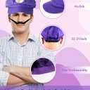 PIIDUOO Super Brothers Halloween Costume for Adult - Hat Mustaches Gloves Accessories for Men Halloween Cosplay