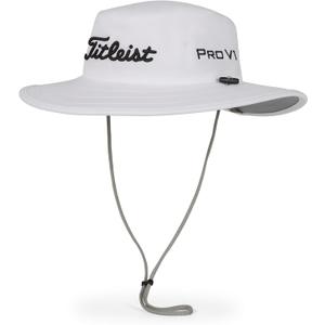 Titleist Men's Tour Aussie Golf Hat, White/Black (White, M)