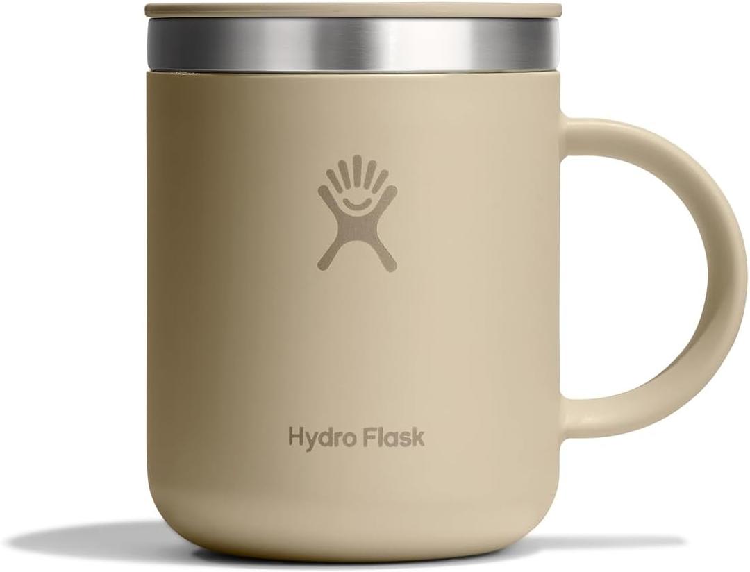 Hydro Flask Coffee Mug  Insulated Stainless Steel, Non Spill, Leak Resistant Travel Mug 12 Oz Oat Tan