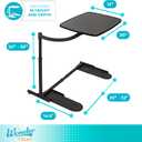 Stander Wonder Tray, Adjustable Swivel Table, Large Laptop Stand, Couch Desk, Side Tables & Gaming Bench, TV-Trays for Eating on Couches, Chairs, Recliners, Black