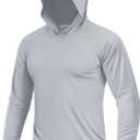 Boladeci Men's UPF 50+ Sun Protection Lightweight Hoodie Shirts Long Sleeve Fishing Shirt SPF UV Hiking Swim (Gray)