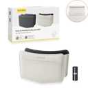 Car Trash Can Small Leather Vehicle Trash Bin Car Dustbin Garbage Organizer Holder with Trash Bag Foldable Mini Cars Storage Bag Container for Auto SUV Van Trucks (White,Glovebox Hanging)