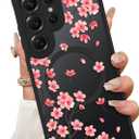ZIYE Magnetic Case for Samsung Galaxy S25 Ultra 6.9 Inch [Compatible with MagSafe] Hard PC and Soft TPU Case with Cherry Blossom Pink Floral Anti-Scratch Shockproof Protection Phone Cover for Women