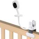 Portable Baby Monitor Mount Compatible with Nanit Smart Pro Baby Monitor & Flex Stand,8inches Flexible Arm with Adjustable Clip Secure Crib,Baby Camera Mount Without Tool or Wall Damage