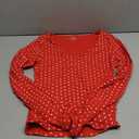 SUUKSESS Women Double Lined V Neck Going Out Crop Long Sleeve Tank Top Casual Fitted Slim Trendy Cute Basic Y2k Outfit Tops Shirts Fall Winter 2025(Red Polka Dots,S)