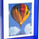 8x10 Acrylic Picture Frame Neon Floating Photo Frame for Wall Mount and Tabletop Decorative in Gallery Home Office, Klein Blue