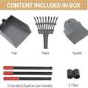 Heeyoo Dog Pooper Scooper, Dog Poop Tray and Rake Set, Pet Waste Removal Scoop with Long Adjustable Sectional Stainless Handles