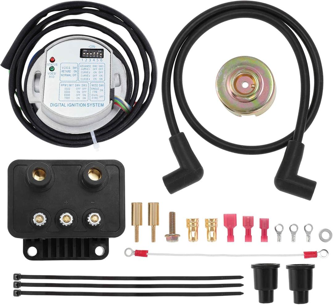 No.53-660 Single Fire Programmable Ignition Coil Kit for Harley, for Big Twin 1970-1999 (Except Twin Cam), for Sportster 1986-2003 (Except S Models), Single Fire Ignition Module