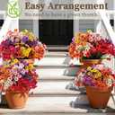 24 Bundles Artificial Flowers for Outdoors/Indoors, Fake Flowers Plants for Indoor Outside Garden Porch Window Box Home Wedding Farmhouse(8 Color)