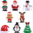 CCINEE 8 Packs Christmas Wind Up Toys, Mini Stocking Stuffers Toys Bulk for Classroom Prizes Assorted Clockwork Toys for Goody Bag Fillers Christmas Cracker Party Favors