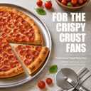 P&P CHEF 15.75 In Stainless Steel Pizza Pan, Set of 2, For Baking & Serving | Round Pizza Plate for Oven, Non Toxic & Heavy Duty, Sloped Design & Thick Rim, Large Size for Pizza Salad Pie Cake, Silver