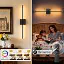 ZZXX 28 Inch Hardwire Wall Sconce Set of 2, 2700K-6500K Wall Lights with Remote Control, 350 Rotate LED Bathroom Wall Lamp Dimmable for Living Room Bedroom Bedside Light Fixtures, 28.0 Inches