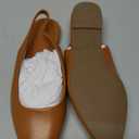 Coutgo Womens Slingback Flats Pointed Closed Toe Ballet Flats Comfortable Slip On Work Dress Shoes (8.5, Brown)