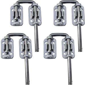 QCAA Sliding Door Loop Lock, Child Safe & Home Security, for Patio French Door, 1-1/4", Chrome Plated, 4 Pack, Made in Taiwan