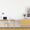 Natural Oak Frame Wall Art, 8X10 inch Greek City Tourist Landscape Poster Canvas Wall Printing, Classic City Landmark Wall Decoration, Suitable Bedroom for Living Room